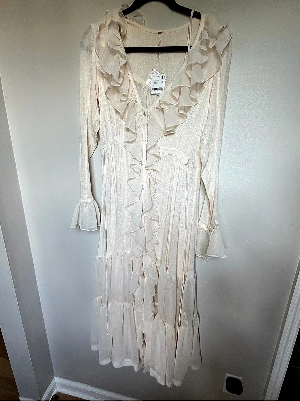 Free People Forever Free Maxi Dress Cream Small NWT - Picture 2 of 6